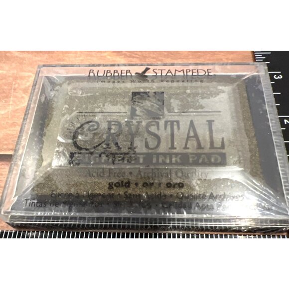 Rubber Stampede Crystal Gold Pigment Ink Pad - Archival Quality Stamping Pad - Picture 2 of 3